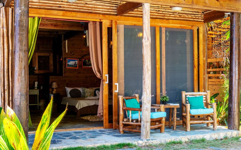 Eco Bungalow at Cabarete Maravilla — beachfront bungalow with direct Caribbean beach access